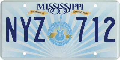 MS license plate NYZ712