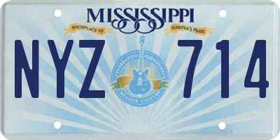 MS license plate NYZ714