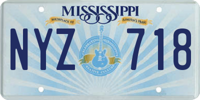 MS license plate NYZ718