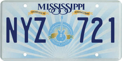 MS license plate NYZ721