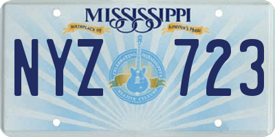 MS license plate NYZ723