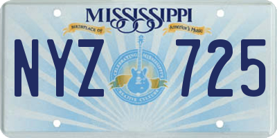 MS license plate NYZ725