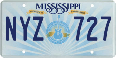 MS license plate NYZ727