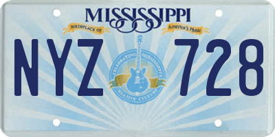 MS license plate NYZ728