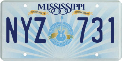 MS license plate NYZ731