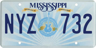 MS license plate NYZ732