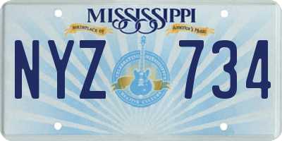 MS license plate NYZ734