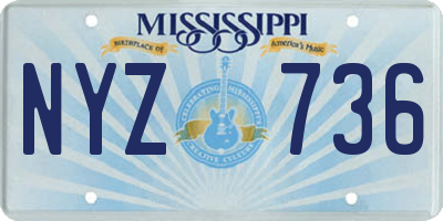 MS license plate NYZ736