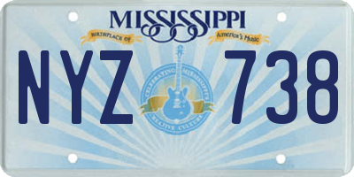 MS license plate NYZ738