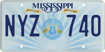MS license plate NYZ740