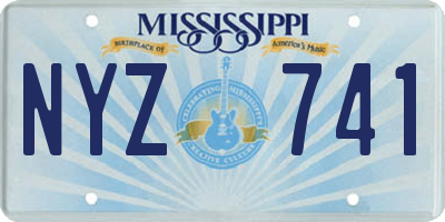 MS license plate NYZ741