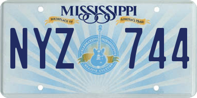 MS license plate NYZ744