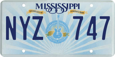 MS license plate NYZ747