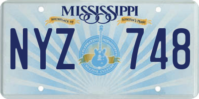 MS license plate NYZ748