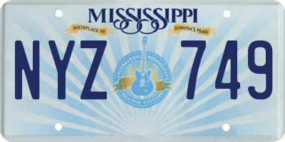 MS license plate NYZ749