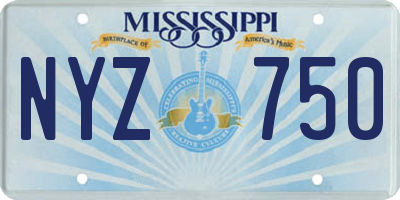 MS license plate NYZ750