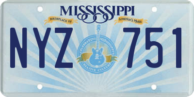 MS license plate NYZ751