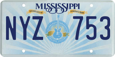 MS license plate NYZ753