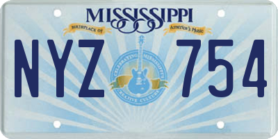 MS license plate NYZ754