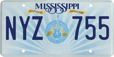 MS license plate NYZ755