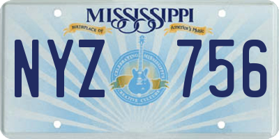 MS license plate NYZ756
