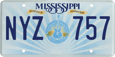 MS license plate NYZ757