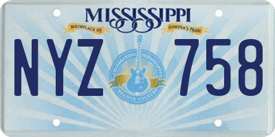 MS license plate NYZ758