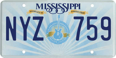 MS license plate NYZ759