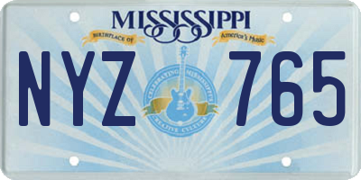MS license plate NYZ765