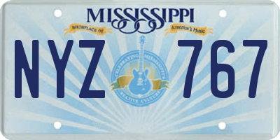 MS license plate NYZ767