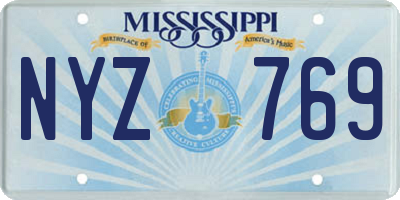 MS license plate NYZ769