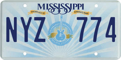 MS license plate NYZ774