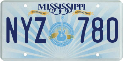MS license plate NYZ780