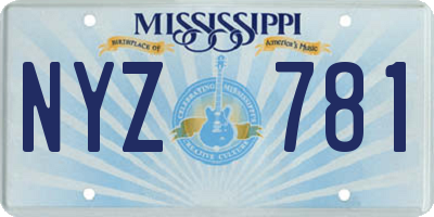 MS license plate NYZ781