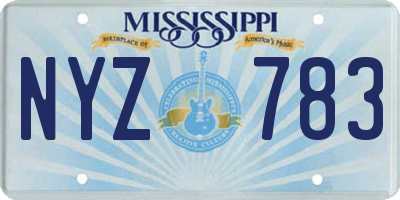 MS license plate NYZ783