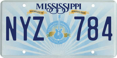 MS license plate NYZ784