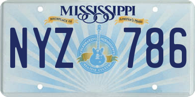 MS license plate NYZ786