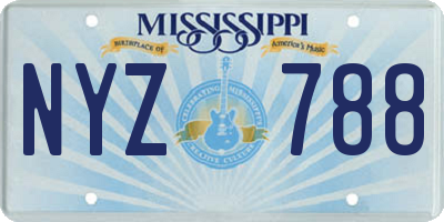 MS license plate NYZ788