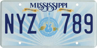 MS license plate NYZ789