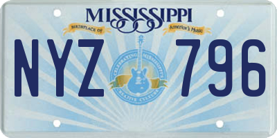 MS license plate NYZ796