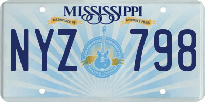 MS license plate NYZ798