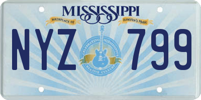 MS license plate NYZ799