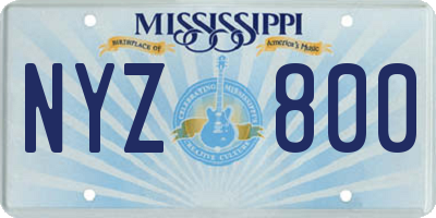 MS license plate NYZ800