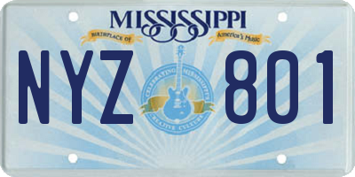 MS license plate NYZ801
