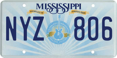 MS license plate NYZ806