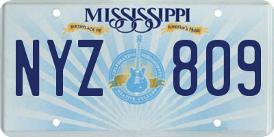 MS license plate NYZ809