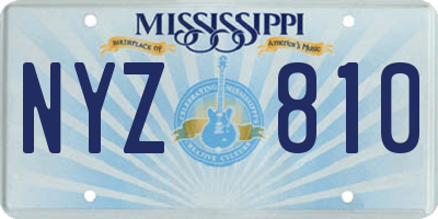 MS license plate NYZ810