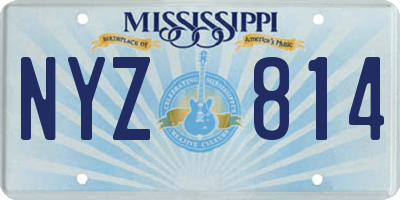 MS license plate NYZ814