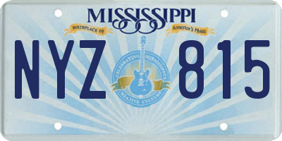 MS license plate NYZ815