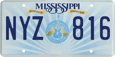 MS license plate NYZ816
